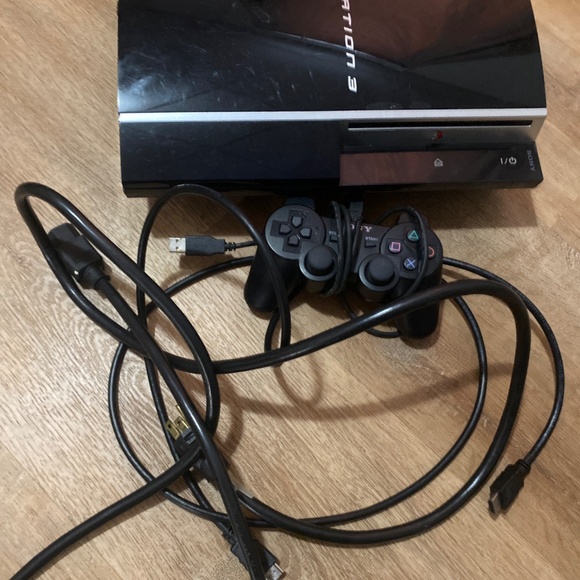 PlayStation 3 Sony Fat PS3 80GB with one game GTA 5 and controller big ps3 rare - Picture 4 of 8